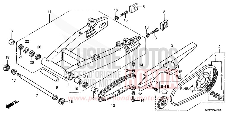 SWINGARM/CHAIN CASE for CB1300 Super Bold'or ABS PEARL SUNBEAM WHITE (NHA66KF) from 2009